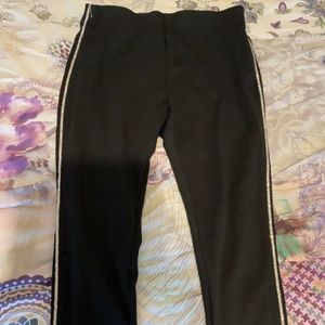Zara Black Leggings with Sparkly side stripes